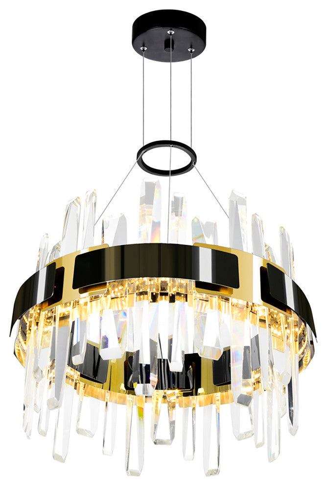 Aya LED Integrated Pearl Black Chandelier
