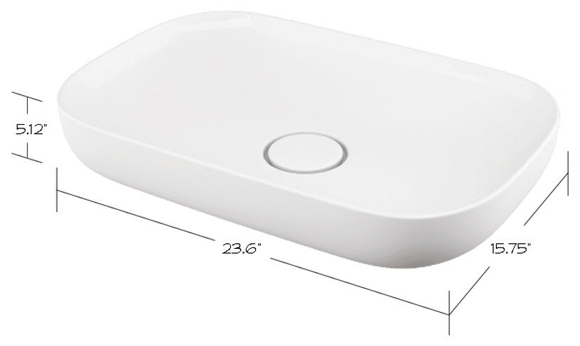 Transolid Franklin 23" Vitreous China Vessel Sink, White