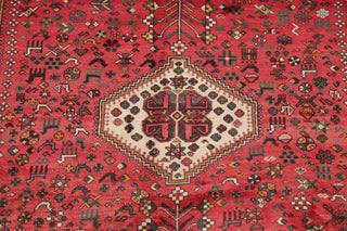 Consigned, Faded Vintage Traditional Handmade Persian Abrash Area Rug, Red, 7x10