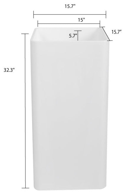 16" Streamline K-1886-16 Solid Surface Resin Freestanding Basin