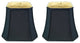 Royal Designs Square Cut Corner Bell Lamp Shade, Black With Gold Lining, 7.5"x12