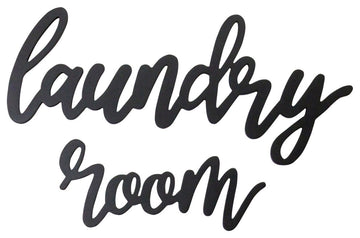 HomeRoots Wood Laundry Room Script Wall Decor