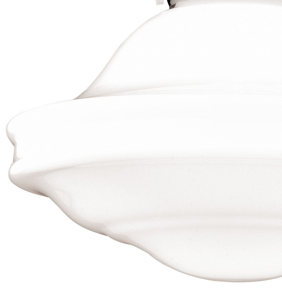 Huntley 12" Pendant Milk Glass Satin Nickel