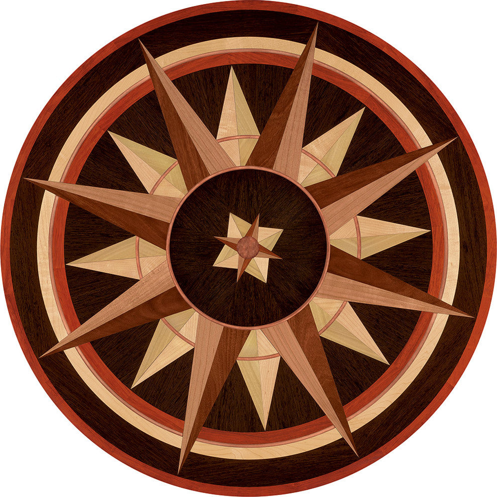 Post Modern Wood & Metal Medallion, 36" Unfinished, 3/4" Thick
