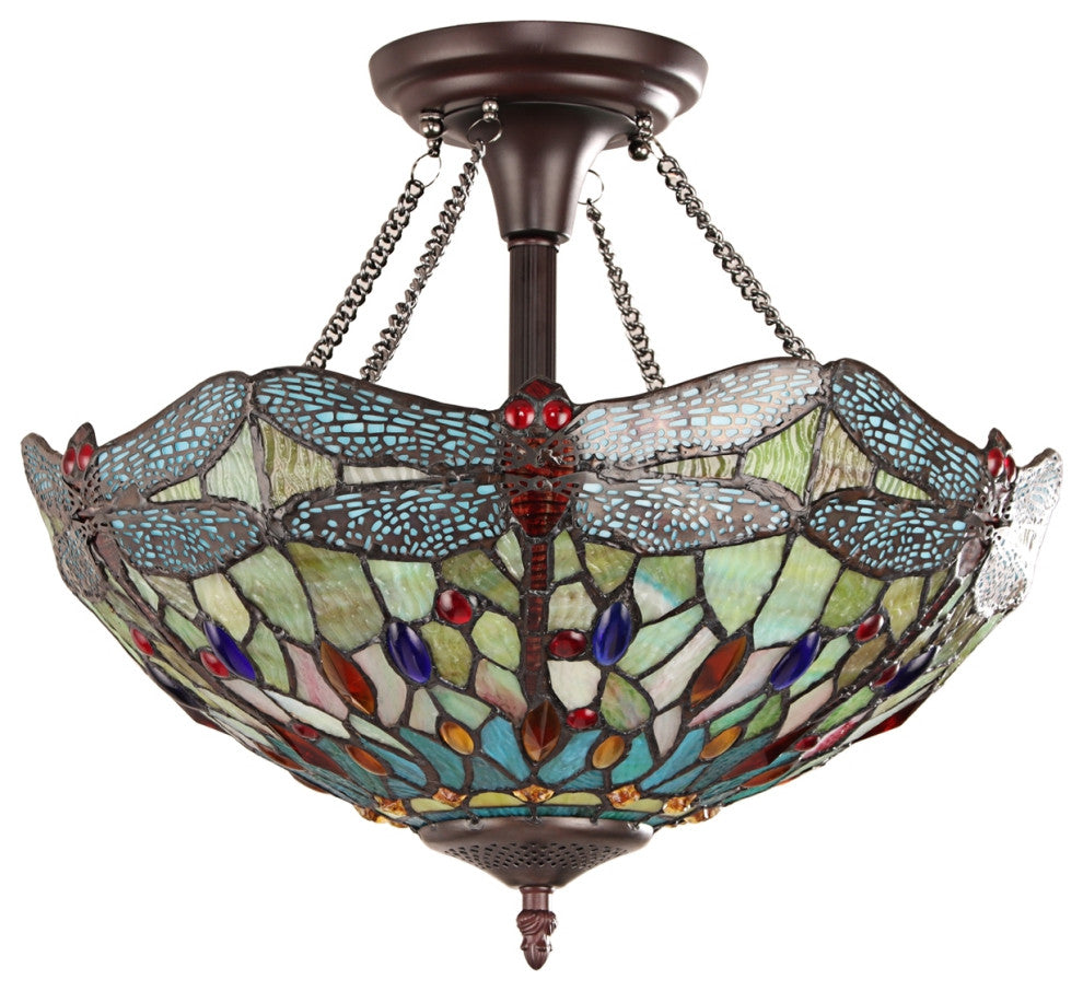 CHLOE Lighting CH3T471GD16-UF2 EMPRESS Bronze 2 Light Semi-Flush Ceiling Light