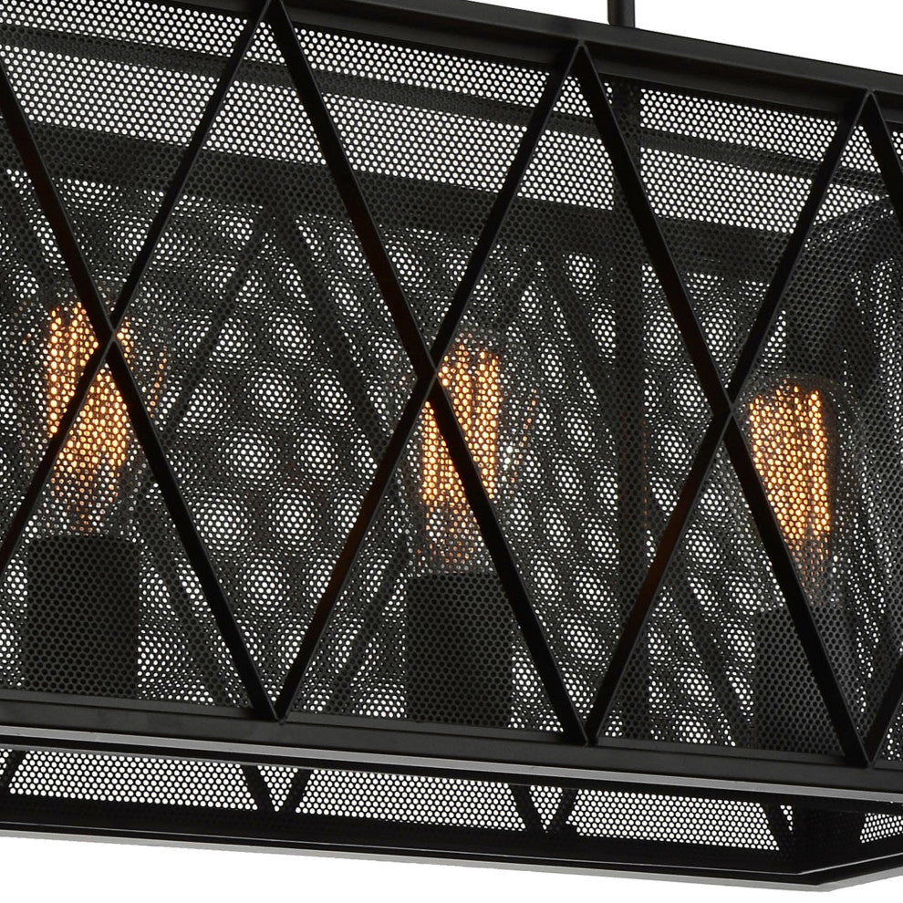 Tapedia 4 Light Up Chandelier With Black Finish
