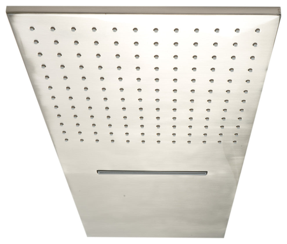 Brushed Nickel 10" Wallmount Square Waterfall Rain Shower Head