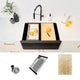 30" Undermount Workstation Single Bowl Black Granite Kitchen