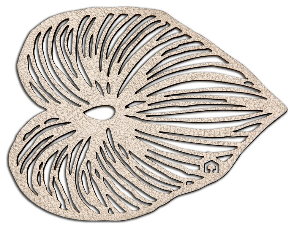 Double-Sided Blue Leaf Coasters Set Of 4