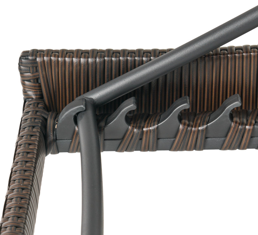 GDF Studio Burnham Outdoor Brown Mesh Chaise Lounge Chair, Set of 2