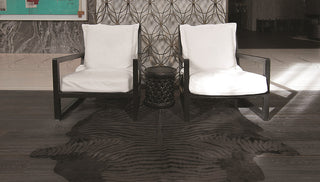 Togo Cowhide Rug, Zebra Black on Black, 6'x7'