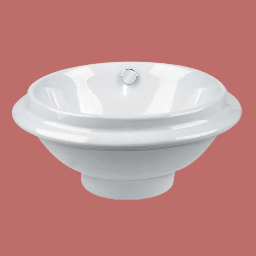 Bathroom Vessel Sink White China Artisan Overflow |