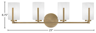 Atlas 4-Light Bath Bar, New Age Brass/White Marble