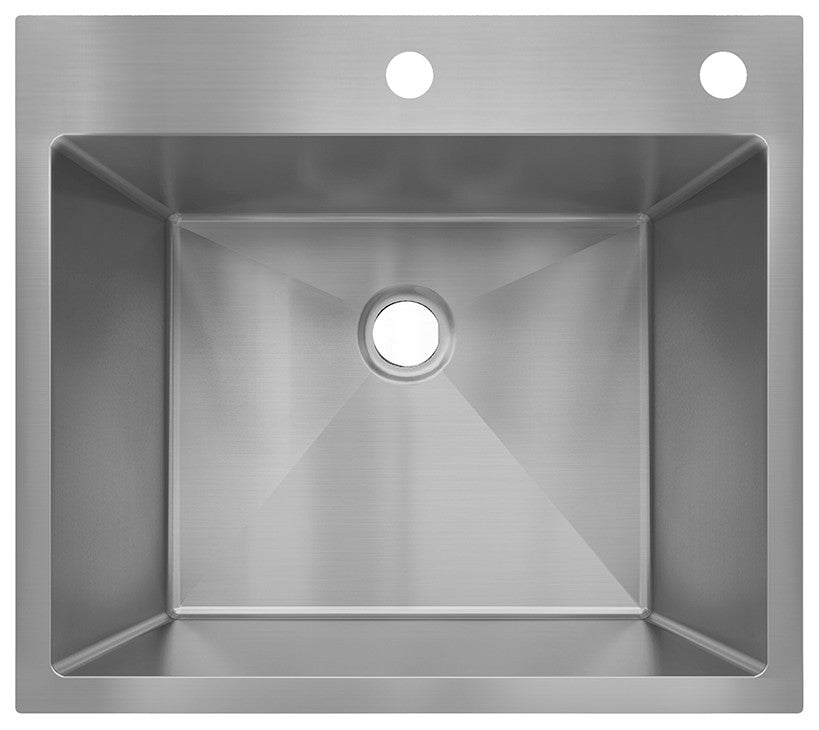Sinber Single Bowl Kitchen Sink with 304 Stainless Steel Satin Finish, 25"x22"x9", Drop in