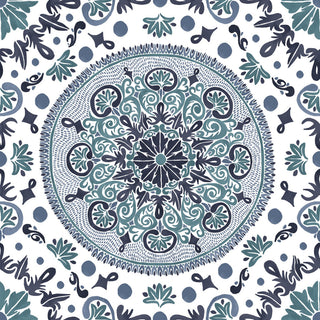 Sundial Wallcovering, Blue, Roll, Traditional