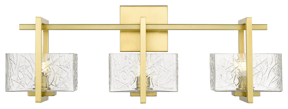 Innovations 312-3W-SG-CL 3-Light Bath Vanity Light, Satin Gold