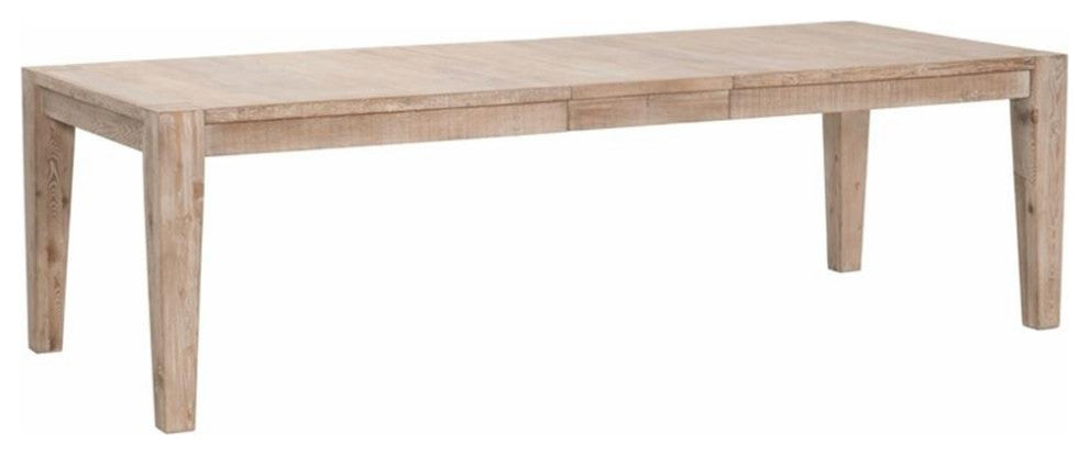 Maklaine Extendable Dining Table in Smoke Gray and Brushed Gold