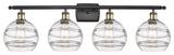 Ballston-Rochester 4-Light 38" Bath Vanity Light, Black Antique Brass, Clear