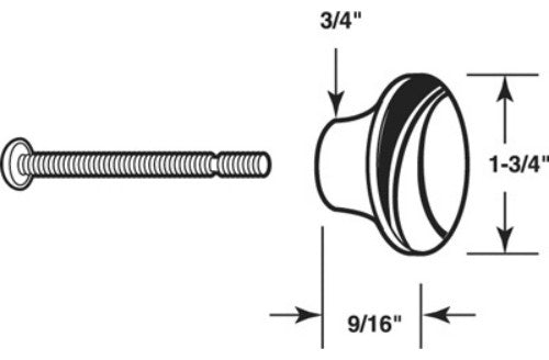 Slide-Co 161903 Bi-Fold Door Knob, Brass Plated Stamped Steel, 2-Pack