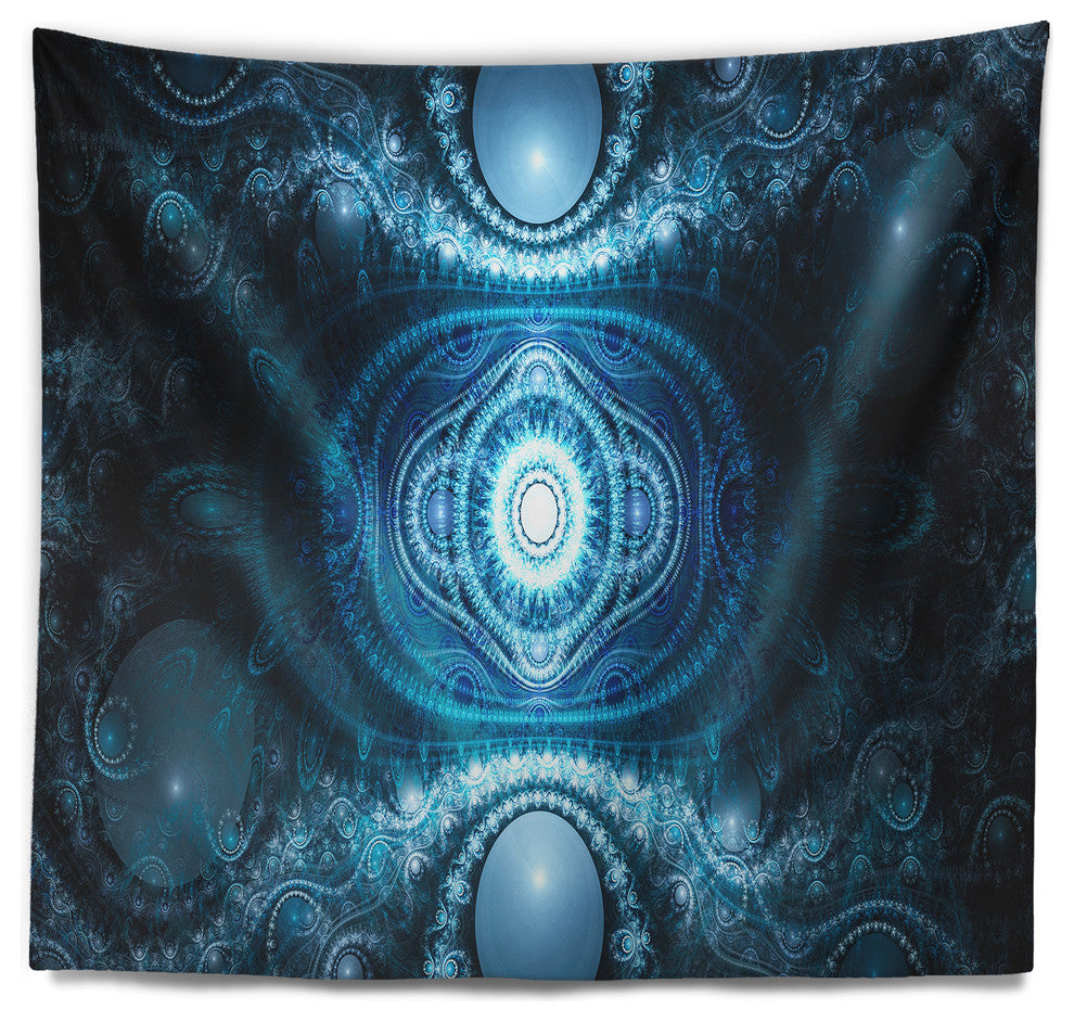 Cabalistic Light Blue Pattern Abstract Wall Tapestry, 39"x32"