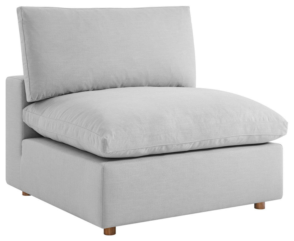 Commix Down Filled Overstuffed 5-Piece Armless Sectional Sofa, Light Gray
