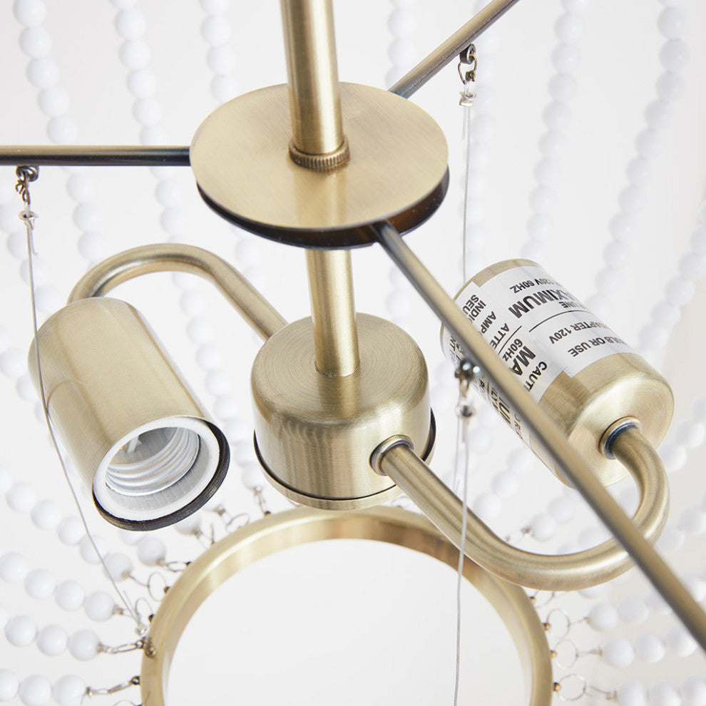 Hampton Hill Melrose Beads Detailing Brass Finish Chandelier