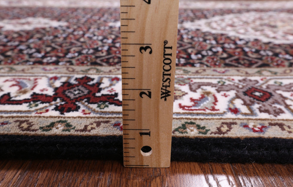 2' 7" X 20' 2" Runner Persian Tabriz Wool and Silk Hand Knotted Rug Q5979