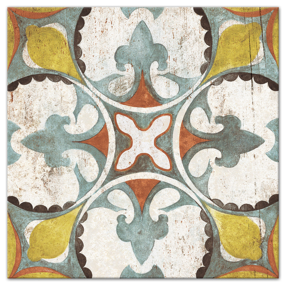Moroccan Tile Pattern 24x24 Canvas Wall Art