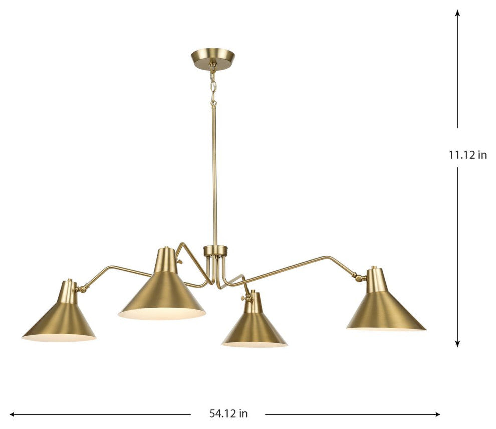 Trimble Collection Four-Light Brushed Bronze Chandelier