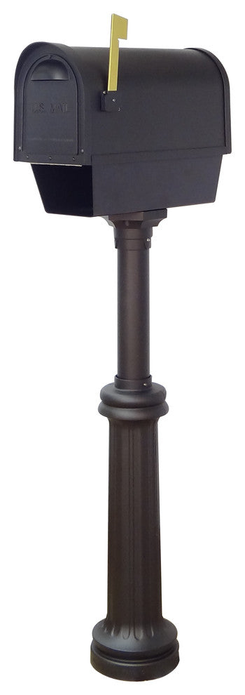 Classic Mailbox With Newspaper Tube, Locking Insert & Richland Mailbox Post
