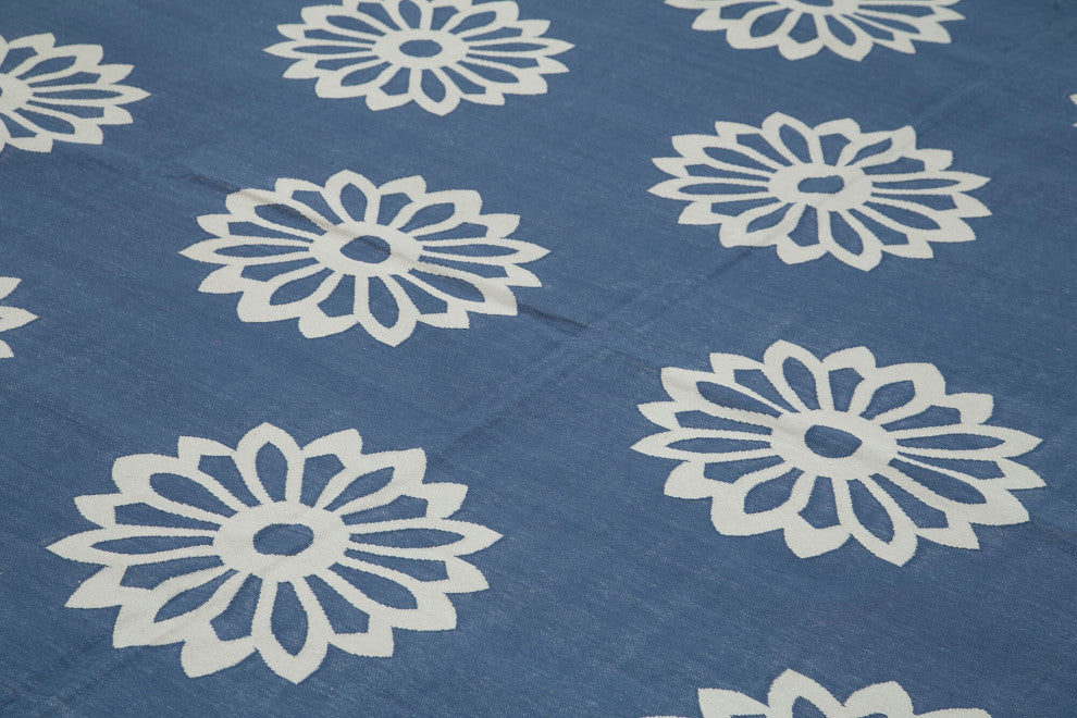 Rug N Carpet - Handmade Wool 9' 1'' x 11' 11'' Flatweave Dhurrie Kilim Rug