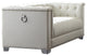 Leatherette Upholstered Loveseat with Button Tufting, Pearl White