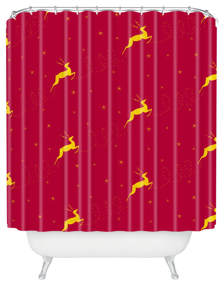 Deny Designs Jacqueline Maldonado Reindeer Stars Shower Curtain
