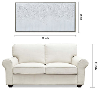 White Snow B Textured Metallic Hand Painted Wall Art Framed Canvas