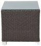 Venice Outdoor Side Table With Glass Top, Espresso Brown