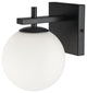 Matte Black Transitional Wall With White Glass