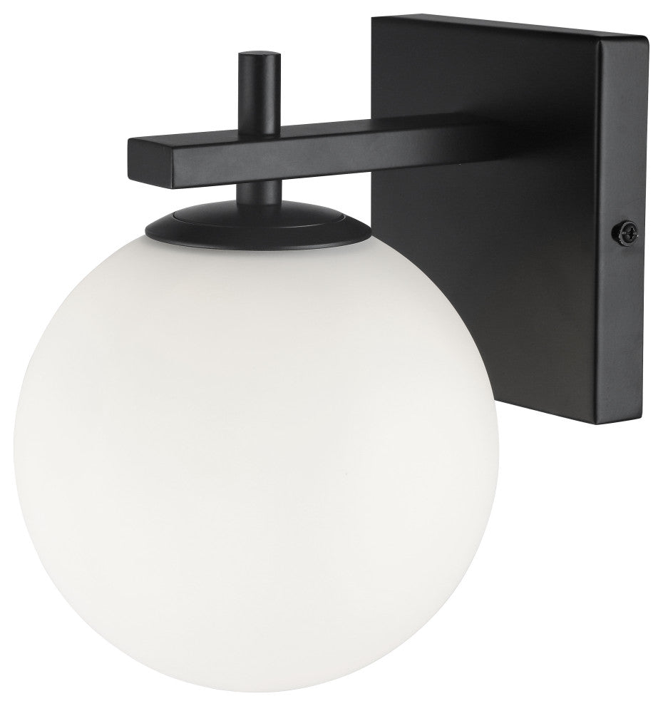Matte Black Transitional Wall With White Glass