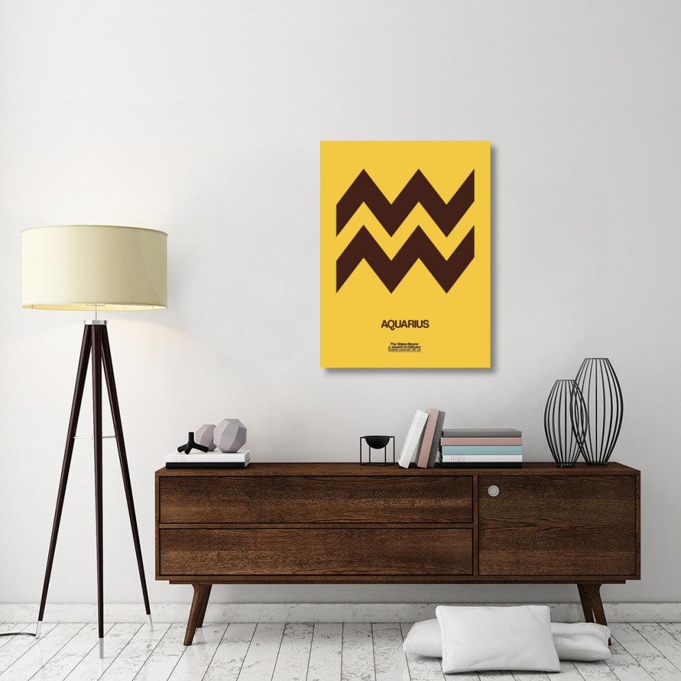 "Aquarius Zodiac Sign Brown" Fine Art Print