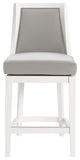 Ellie Bar Stool With Back, White, Counter Height