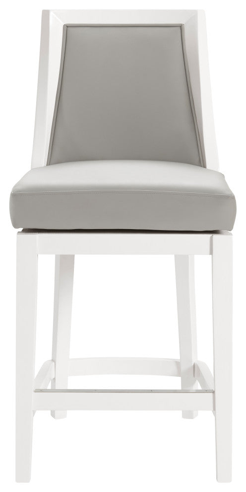 Ellie Bar Stool With Back, White, Counter Height