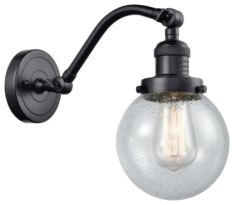 INNOVATIONS LIGHTING 515-1W-BK-G204-6 Beacon 1 Light Sconce