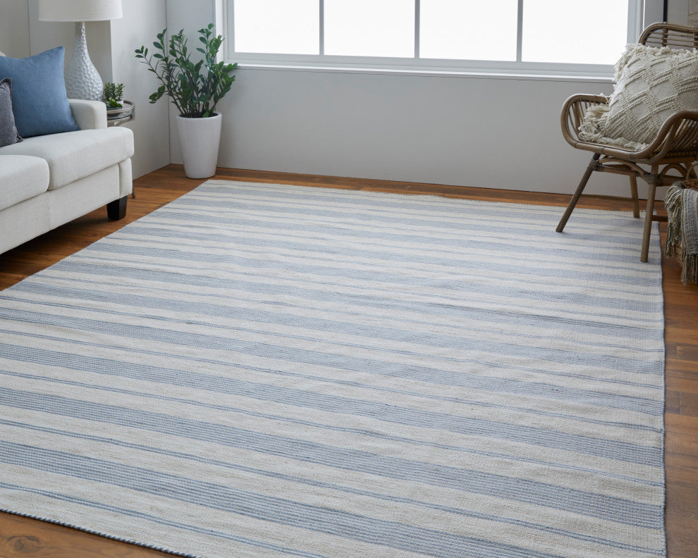 Weave & Wander Granberg Eco-Friendly PET Rug, Blue, 8' X 11'