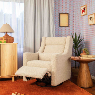 Kiwi Plus Power Glider Recliner w/ Power Headrest, Almond Teddy Loop