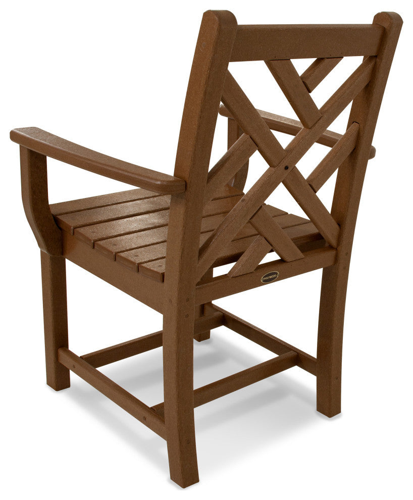 Polywood Chippendale Dining Arm Chair, Teak