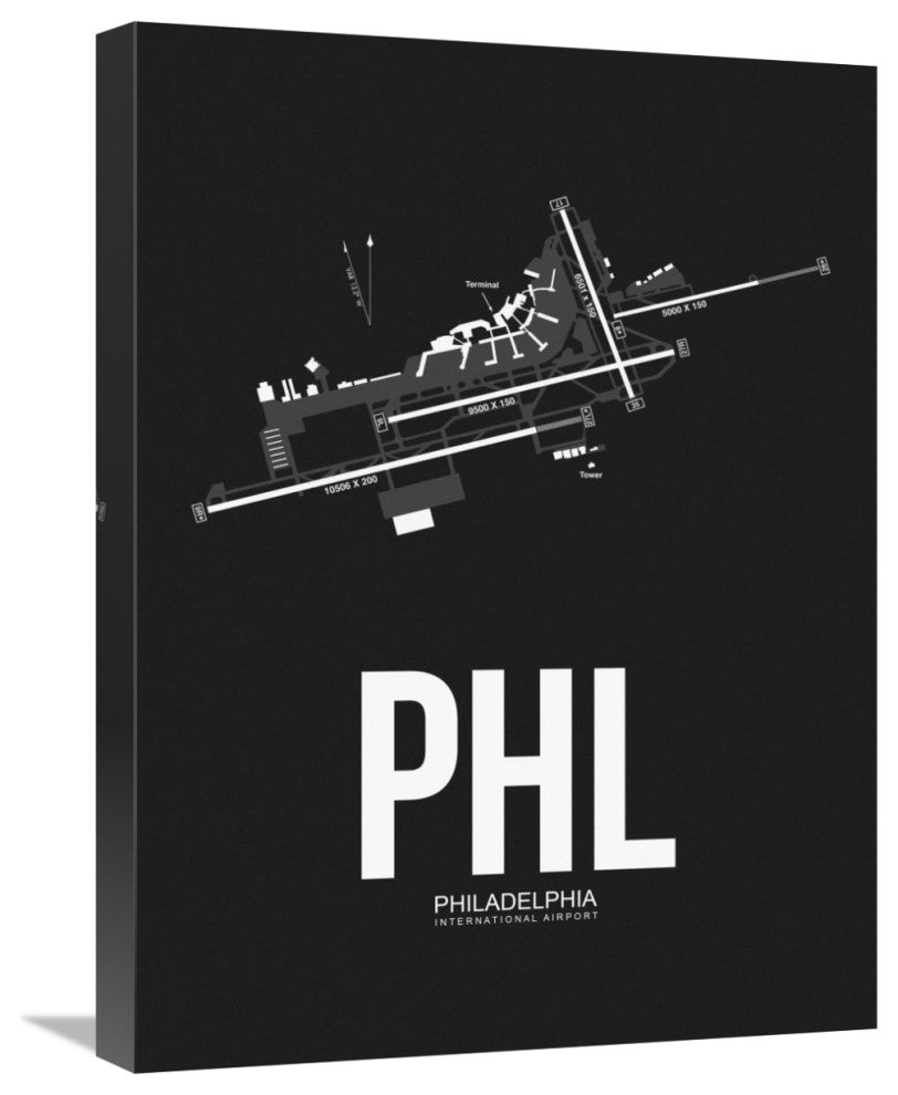 "PHL Philadelphia Airport Black" Fine Art Print