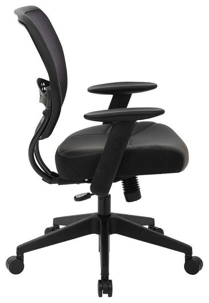 Professional Dark Air Grid Back Managers Chair With Black Bonded Leather Seat