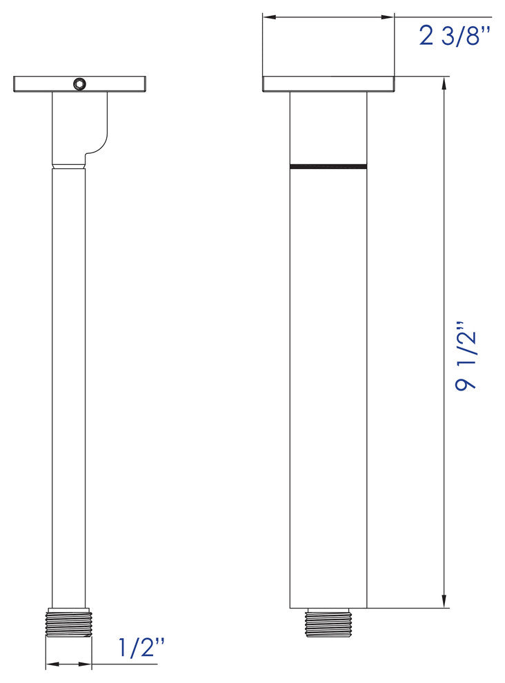 ALFI Brand AB9SC-PC Polished Chrome 9" Modern Square Ceiling Mounted Shower Arm
