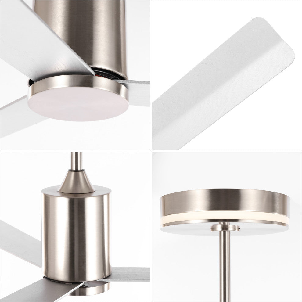 Levi 1-Light 6-Speed Iron Height Adjustable Integrated LED Ceiling Fan, Remote