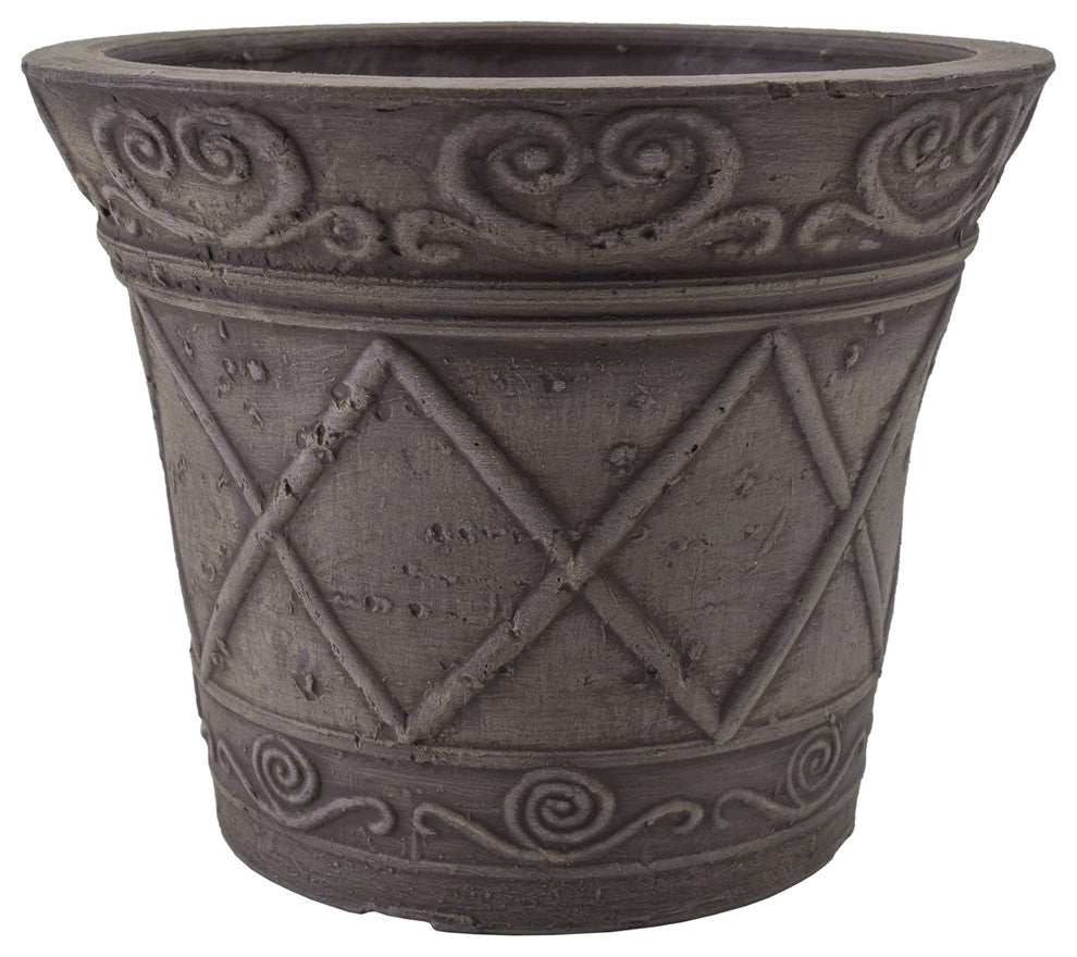 Scroll Grower Pot, Dark Charcoal