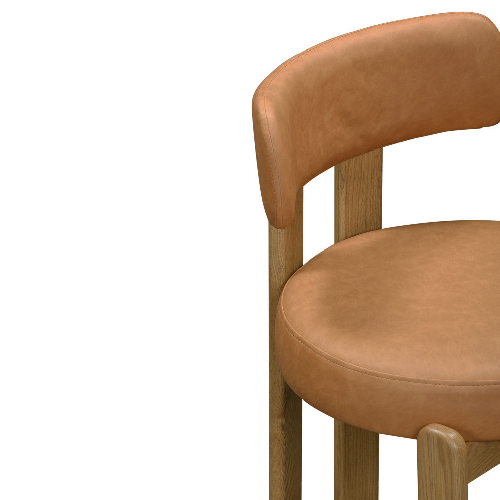 Odessa Vegan Leather Dining Chair, Brown